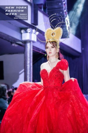 Mya wearing Red Empire