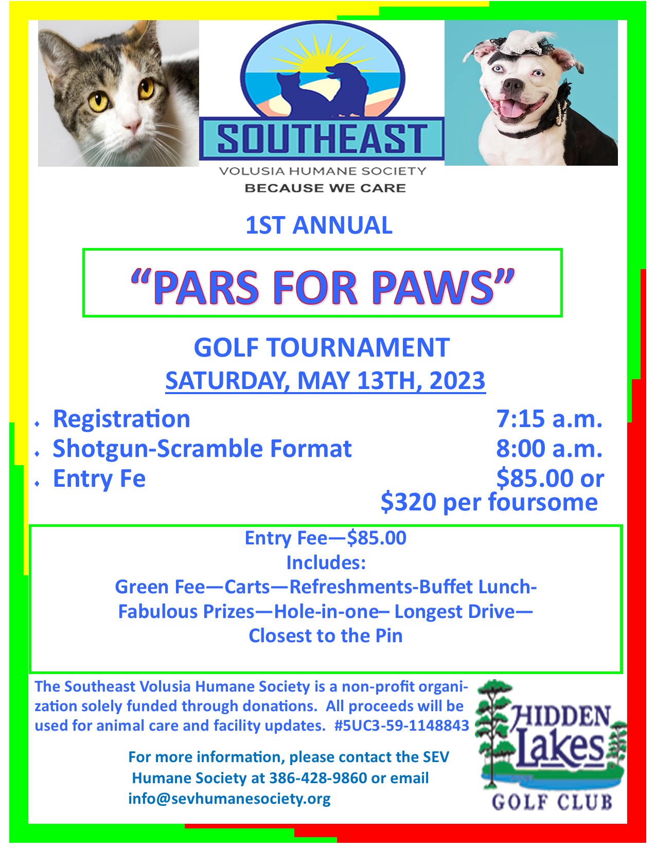 Pars for Paws Golf Tournament Benefiting Homeless and Abused Animals