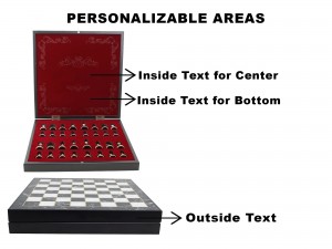 Marble Patterned Chess Box interior with instructions with customization