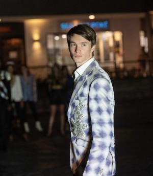 Alberto Fabbretti walking for Elie Balleh at LAFW Fall / Winter 2022.