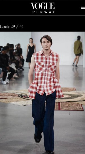 Alberto Fabbretti walking for Kenneth Nicholson at NYFW Spring / Summer 2022.