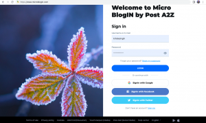 Micro BlogIN LogIn Page View