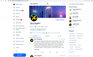 Micro BlogIN Profile Page View