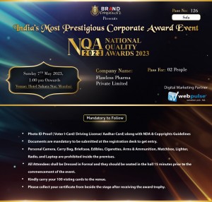 Flawless Pharma Pvt Ltd Export Company of The Year 2023