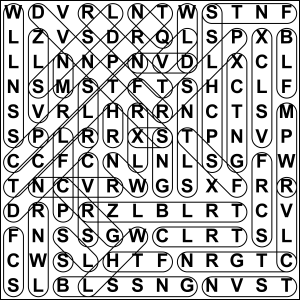 Missing Vowels Word Search Solution