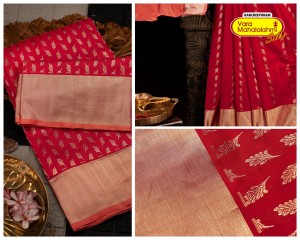 Maroon Uppada Silk Buttis Saree