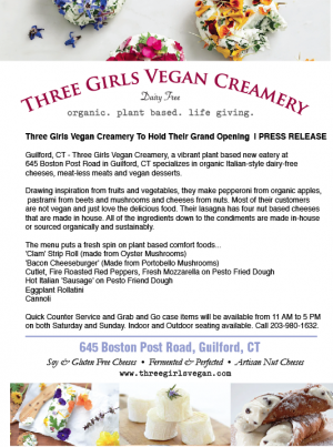Three Girls Vegan Creamery To Hold Their Grand Opening