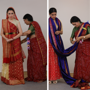 Styling Pictures of Kalpana Shah during her 24 Hours Draping Marathon Stint in 226 Styles