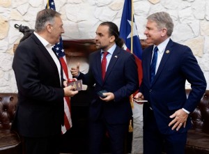 Mike Pompeo, Amir Fakhravar and Rep. Michael McCaul - Nov 2022
