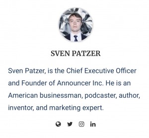 Sven Patzer- Business Announcer CEO