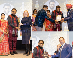 MP Julia Finn awarding lifetime achievement award to Music Director Koti