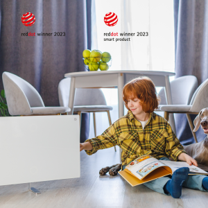 AENO Premium Eco Smart Heater - White on the wall