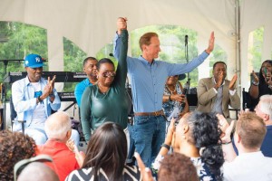 L to R: newly reelected Southampton Village Trustee Robin Brown and newly elected Mayor Bill Manger