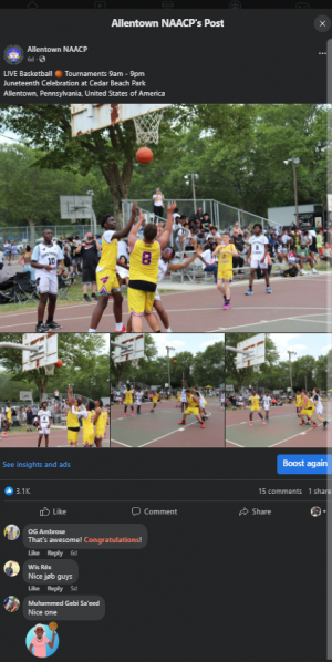 NAACP Allentown Juneteenth Basketball Tournaments - Social Media Outreach to Africa