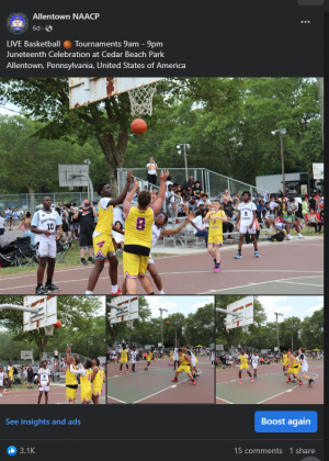 NAACP Allentown Juneteenth Basketball Tournaments - Social Media Outreach to Africa