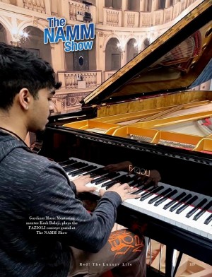 Gardiner Music Mentoring mentee Kesh Balaji, plays the FAZIOLI concept grand at  The NAMM Show