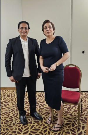 Venkat Kumar of Sattvik Certifications SG with Suman Sharma, Owner of 