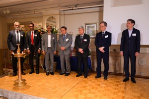 Experion MD CEO Binu Jacob along with other dignitaries during the lighting ceremony of the announce