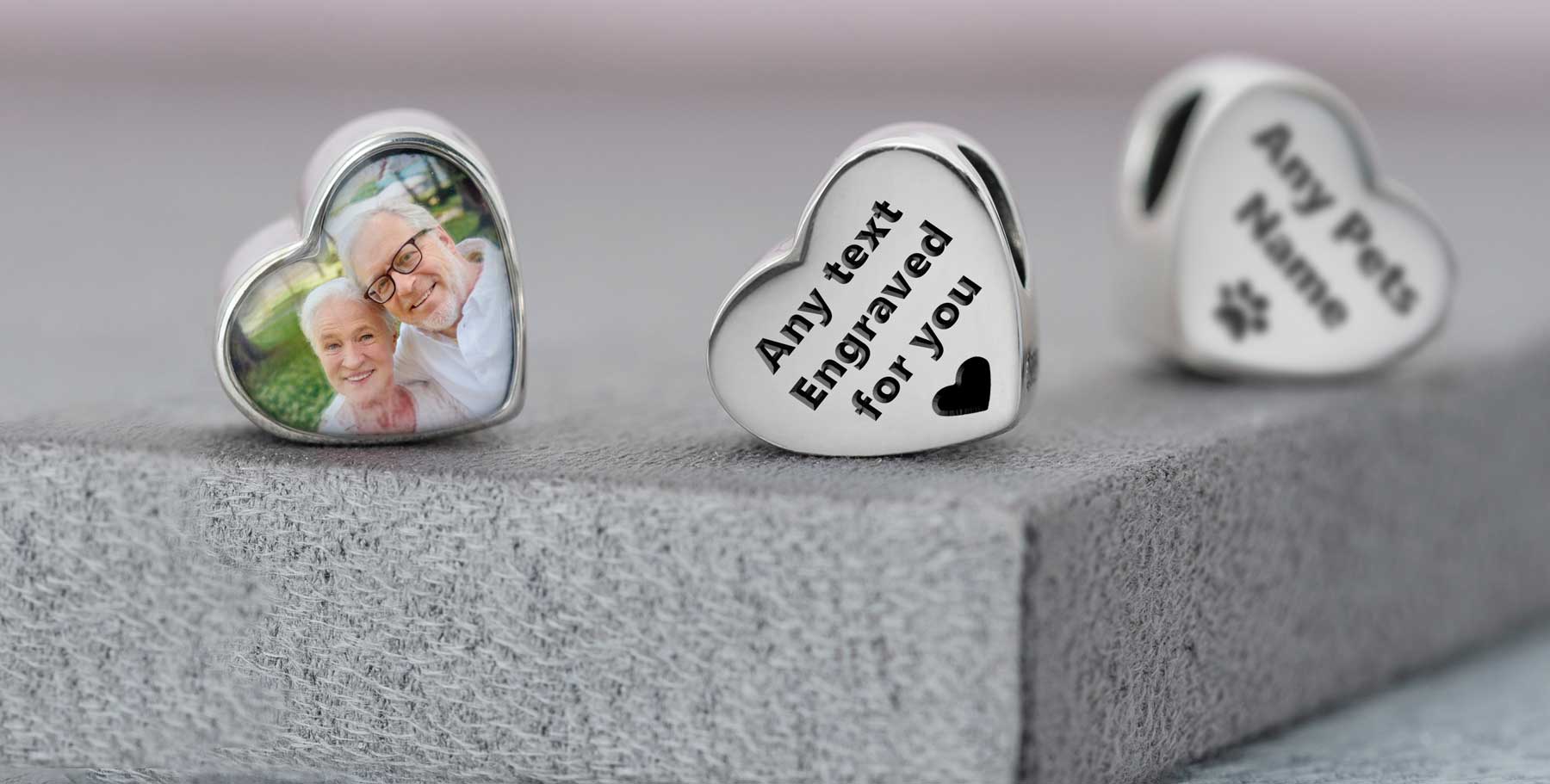 Engraved photo charms