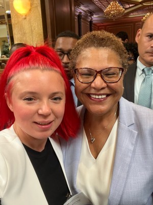 With Mayor of Los Angeles, Karen Bass