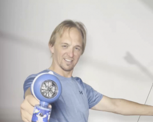 Shooting bubbles at a 360 photo booth.