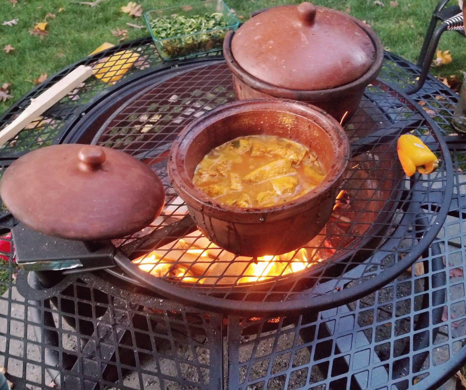 Cooking outdoors with Miriams Large Pot