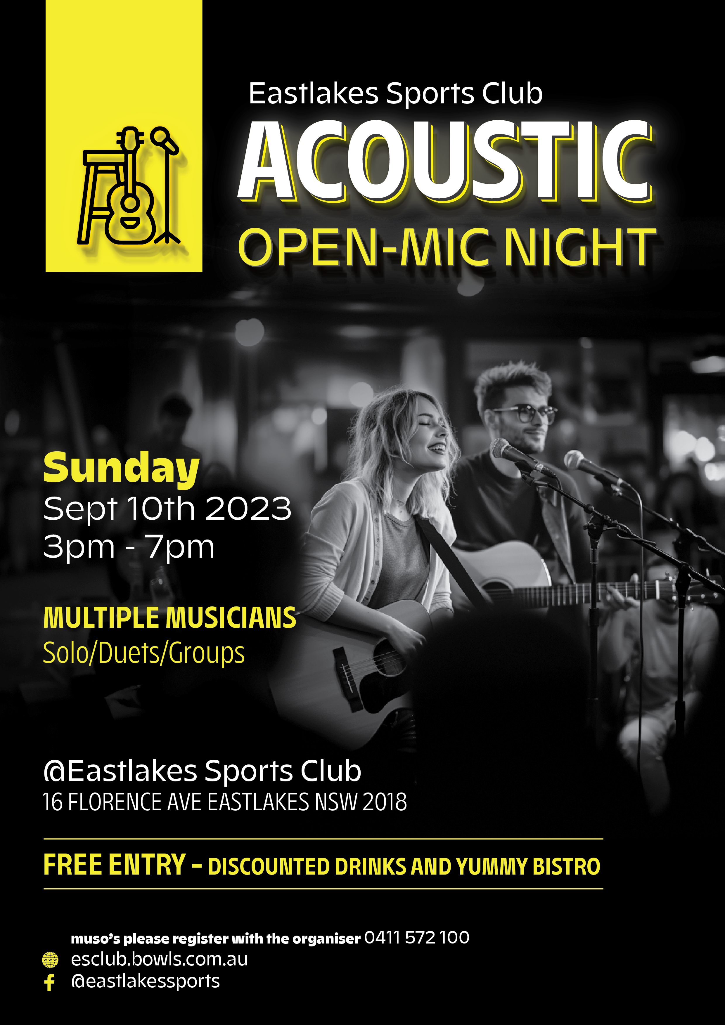Elevate Your Spirits with the Acoustic OpenMic Night at Eastlakes Sports Club IssueWire