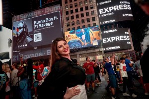 Aria Walton Wearing Melvolente Boots in NYC