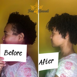 First Treatment Result - Type 4 hair