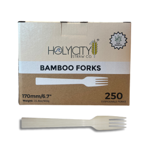 Holy City Straw Co. 250 count box of unwrapped dessert bamboo forks