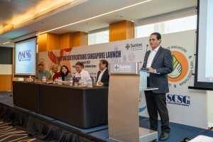 Venkataraman Kumar, Director, Sattvik Certifications Singapore, delivering speech at the launch