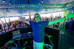 DJ at bp pulse EV silent disco