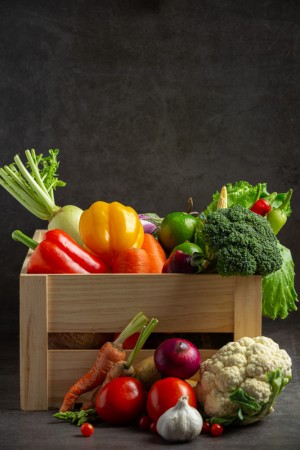 healthy vegetables old dark background