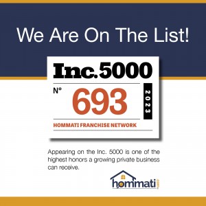 Hommati Franchise Network, Inc  Ranks No. 693 on the 2023 Inc. 5000  