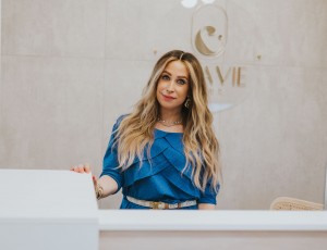 Chavie Russell in her wig salon
