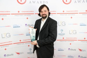 Founder, David Purse, with Corporate Livewire Best AI Startup Award