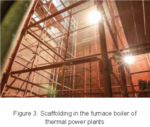 Figure 3 Scaffolding in the furnace boiler of thermal power plants
