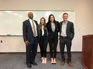 Dr. Green presents a LinkedIn seminar with his marketing students (Taylor Bomhoff, Braden Dwyer, and Taylor Gilbert) in Shawnee, Oklahoma