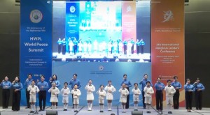 During the HWPL World Peace Summit Performance Department Presents Sign Language Along with Performa
