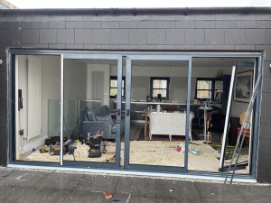 black plastic window room