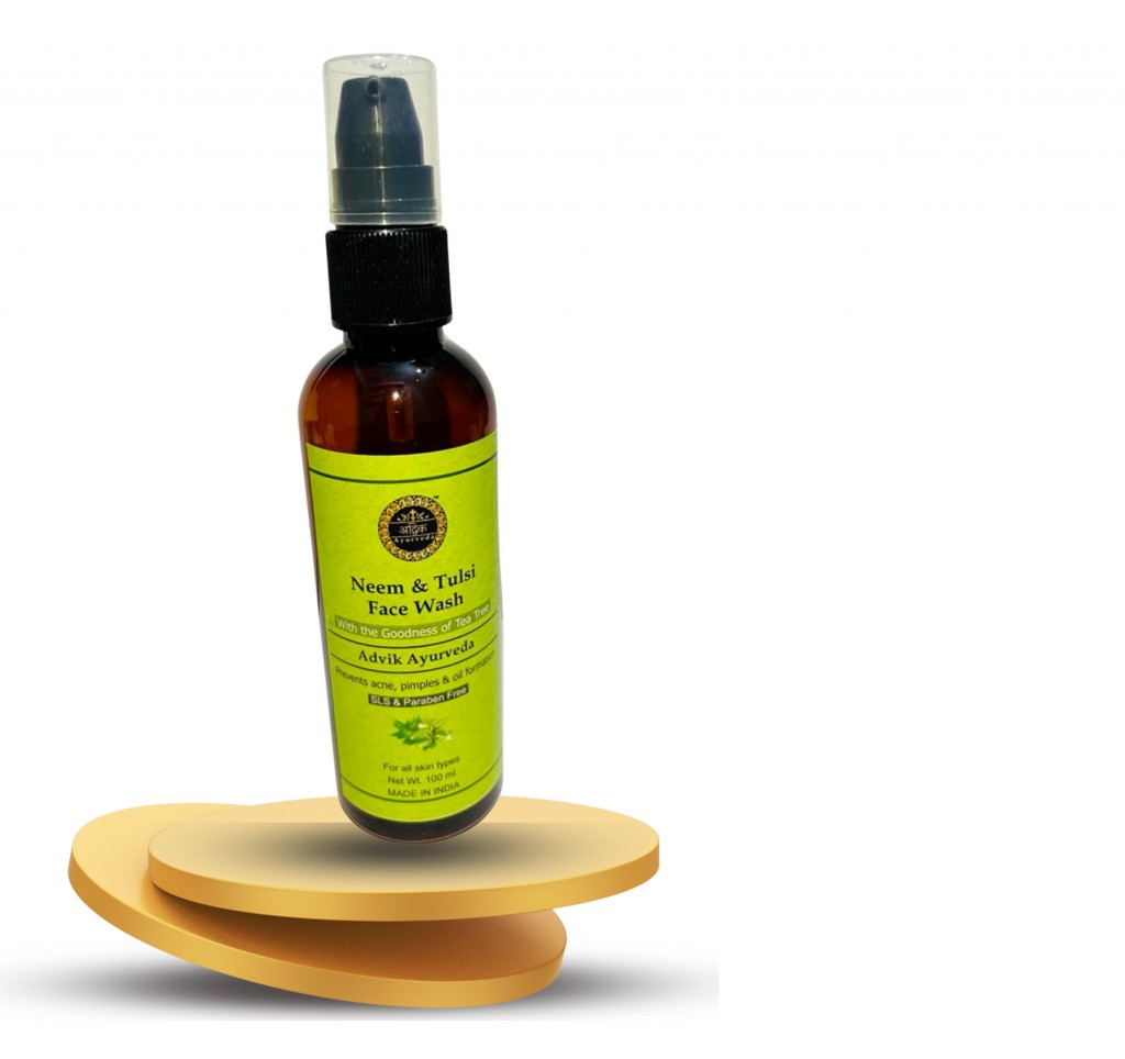 Introducing Advik Ayurveda Neem Tulsi Face Wash Your Ultimate Solution for AcneProne Skin