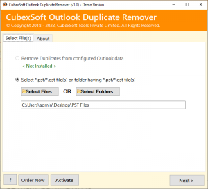 Launch the CubexSoft Outlook Duplicate Remover Tool