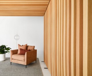 Acoustic Timber absorbs sound in open plan offices