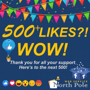 Northpole Web Service is Celebrating their 500 Followers on Facebook Business Page