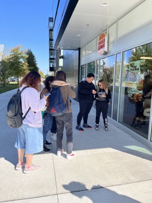 Students engaging in experiential trip.