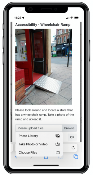 Take and upload photo for homework submission.