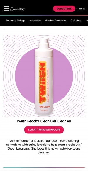 OprahDaily.com Names TWiiSH Peachy Clean Gel Cleanser One the Best Makeup Gifts for Tweens
