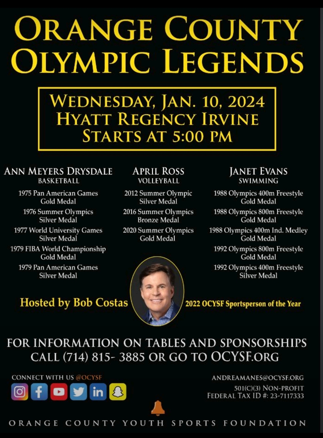 Orange County Youth Sports Foundation (OCYSF) Announces Annual Banquet