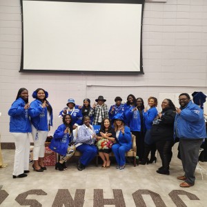 Dr. April K with the Finer Women of Zeta Phi Beta Sorority Incorporated following her pilot at Paine