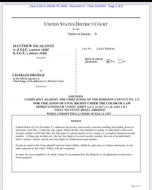Johnson County Chief Judge & District Judge Under Criminal Claims inside Kids Custody Cases, KS Dad Restoring Justice  